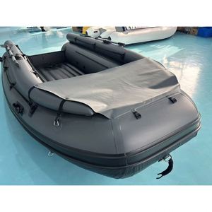 Bote Inflable Reachsea Color Gris Oscuro, Tipo Jet PVC Tunnel Air Deck, 3.8m, <span class=keywords><strong>6</strong></span> Personas, con Motor para Pesca - Product Image 1