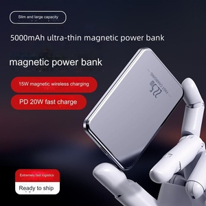 Chargeur Portable Ultra-Fin Mini Powerbank Magnétique Recharge Sans Fil PD20W Batterie Externe Charge Rapide <span class=keywords><strong>10000mAh</strong></span> - Product Image 2