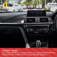 ES RHD Trim Serat Karbon Asli untuk Dekorasi Interior Mobil, Panel Dashboard, Cover F30 F31 F34 F32 F33 F36 untuk BMW