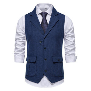<span class=keywords><strong>Chaleco</strong></span> de ropa exterior informal de <span class=keywords><strong>Tweed</strong></span> Retro para <span class=keywords><strong>hombre</strong></span> M88 <span class=keywords><strong>Chaleco</strong></span> de decoración de botones de temporada de primavera - Product Image 5
