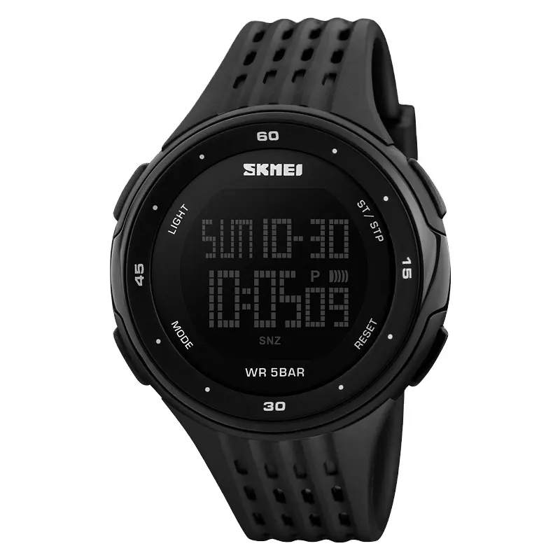 SKMEI large dial men's watch electronic waterproof watch outdoor multifunctional sports silicone watch