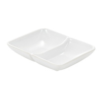 Plat rectangulaire en mélamine, petit plat commercial pour snacks, plateau à condiments avec conception unitaire à deux ou trois compartiments