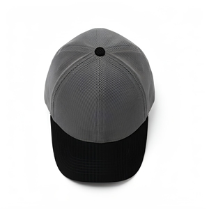 Unisex Gray 6-Panel Baseball Cap Fitted Solid Color Casual <b>Hat</b> Adult Breathable Waterproof Polyester Twill Spring <b>Summer</b> - Product Image 3