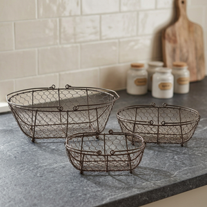 Metal Wire <b>Basket</b> Set of 3 pcs - Product Image 4