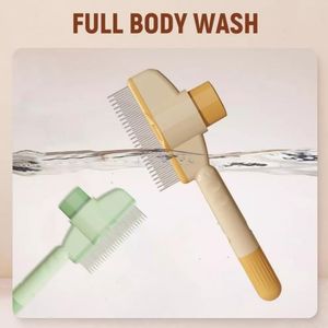 Peine antipulgas para depilación de mascotas seguro portátil de autolimpieza con un clic con dientes largos y cortos de acero inoxidable para perros y gatos - Product Image 4