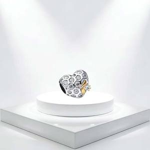 Nouveauté 2026 : Breloques et pendentifs en argent 925, motifs Coccinelle, Hibou, Abeille, Tortue, Crayon, <span class=keywords><strong>Clé</strong></span> bicolore, pour bijoux DIY exquis - Product Image 3