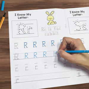 Libro de entrenamiento de escritura digital de 26 letras, estuche de papel revestido rojo, bolígrafo de Control, número de letras en inglés para niños, libro de práctica 0-9 - Product Image 3