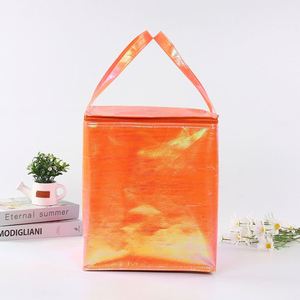 Hot Selling Customized Laser Fresh-Keeping Aluminum Foil Insulation Bag Portable Holographic Cake Food Cooler Bags - Product Image 5