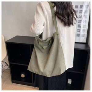 Sac fourre-tout à bandoulière pour femme, sac de shopping réutilisable en toile vierge avec logos - Product Image 4
