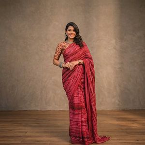 Sari de fête Bollywood en coton GEORGette & KAJU KATRI avec travail au crochet et impression numérique, dernier design - Product Image 3