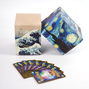 Scatola Porta Carte da Collezione <span class=keywords><strong>in</strong></span> Pelle PU con Chiusura Magnetica, Tema Cielo Stellato Cosmico, per 100+ Carte Singole Protette - Product Image 2