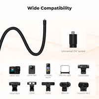 K&F Concept Esnek Masaüstü Montaj Aparatı C-Kelepçesi ve DJI Osmo 360, Insta360 ve GoPro için Canlı Yayın Çekimi için Esnek Boyunlu Stand