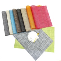 Nouveaux sets de table rectangulaires en PVC Teslin, très demandés, au design minimaliste et haut de gamme, parfaits pour les tables à manger et comme sous-verres.