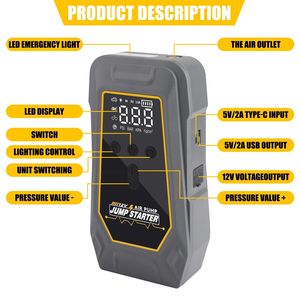 Démarreur de <span class=keywords><strong>voiture</strong></span> portable 12V 1000A à haut débit avec <span class=keywords><strong>batterie</strong></span> au lithium <span class=keywords><strong>pour</strong></span> véhicules essence et <span class=keywords><strong>diesel</strong></span>, utilisation d'urgence - Product Image 2