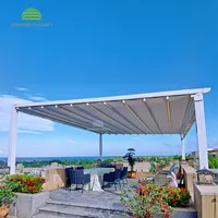 Tetti retrattili motorizzati Pergola ombra alluminio PVC Pergola tetto pieghevole per copertura del Patio
