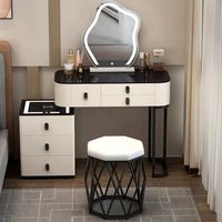 Nouvelle Arrivée Coiffeuse avec Miroir et Tiroirs, Table de Maquillage à Prix Abordable avec Miroir LED et Tabouret