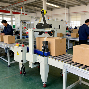 Máquina de sellado de roscas semiautomatizada para envasado de bebidas, selladores de cartón cónicos accionados eléctricamente para papel de bandeja de caja de alimentos - Product Image 1