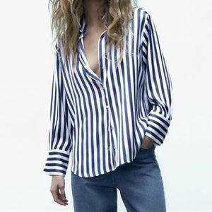 <span class=keywords><strong>MYST</strong></span>&ZA Chemisier Femme Printemps 2024 Nouvelle Collection, Élégant et Décontracté, Col Revers, Manches Longues, Texture Satin de Soie, Fluide, Coupe Ample, 2197745 - Product Image 2