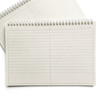 Carnet à double spirale UK PP, pages lignées divisées, pour étudiants, bureau et notes de projet, fourniture d'usine