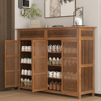 Meuble à chaussures moderne en bambou, luxe léger, haut de gamme, pour chambre et entrée, rangement vertical multicouche, mobilier de maison