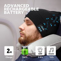 Faro invernale con risvolto caldo in maglia illuminata per 5.0 cappello musicale senza fili per fari ricaricabili sportivi