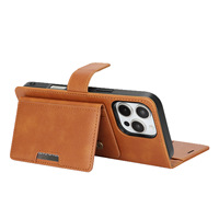 Étui de protection pour 17 Pro Max avec recharge sans fil, en cuir PU animalier, trois-en-un, porte-cartes, support magnétique invisible