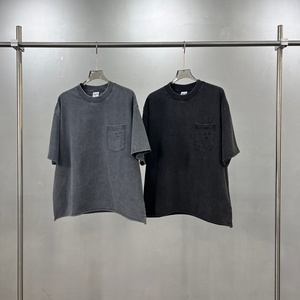 T-shirts vintage pour hommes en coton 100% de haute qualité, 275 g/m², lavage à l'acide, effet vieilli, poids lourd, toucher doux et sec, personnalisables - Product Image 2