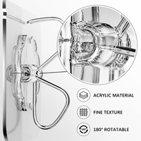 Crochets muraux adhésifs carrés en acier inoxydable robuste, rotatifs à 180°, étanches, sans perçage, sans trace, pour sacs et cuisine