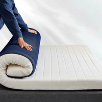 Surmatelas en mousse à mémoire de forme compressé sous vide, pliable et avec housse amovible, pour hôpital, maison, chambre à coucher, mobilier et dortoir étudiant