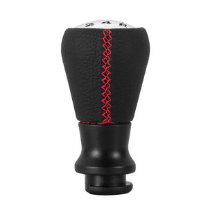 Poignée de levier de vitesse en cuir avec surpiqûres rouges, ergonomique, pour Peugeot Citroën - Product Image 3