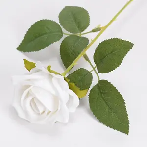 DaiMei Artificial Decoration Real Looking Artificial white Roses flower