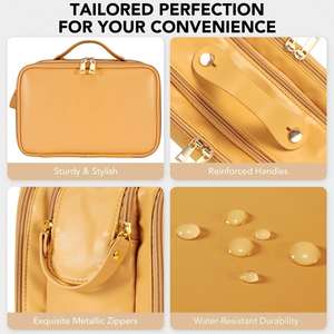 Bolsa de Maquillaje de Viaje, Bolsa de Aseo Ligera de Apertura Amplia para Mujer, Organizador de Cosméticos Portátil con Asa para Accesorios - Product Image 2