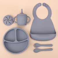 Ensemble cadeau personnalisé pour bébé tasse à collation en silicone de qualité alimentaire pour nouveau-né cuillère fourchette kit de salle à manger avec assiette et bol pour enfants