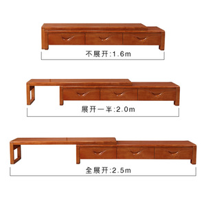 Mueble para TV de madera maciza, estilo minimalista chino moderno, base de madera de caucho, almacenamiento, audiovisual, muebles para sala de estar - Product Image 5