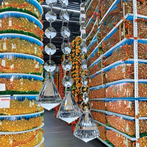 Guirlande de décoration suspendue en forme de larmes de cristal longues, moderne et écologique, pour la décoration intérieure, vente en gros, MH-DS0395 - Product Image 2