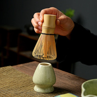 NEWELL Ensemble de théière et fouet à matcha de style japonais en céramique, bol à thé en céramique, fouet à matcha en poterie grossière, bol à matcha avec bec verseur