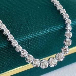 Xinfly 18K Gold 3 Carats Natural Diamonds 16.5 Inch <b>Choker</b> Tennis Link Chain Necklace Personalized Non-Tarnish for Men - Product Image 2