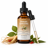 Extrait Liquide de Panax Ginseng OEM – Complément Énergisant à Base de Plantes – Gouttes de Ginseng Liquide avec Ashwagandha et Vitamine B12