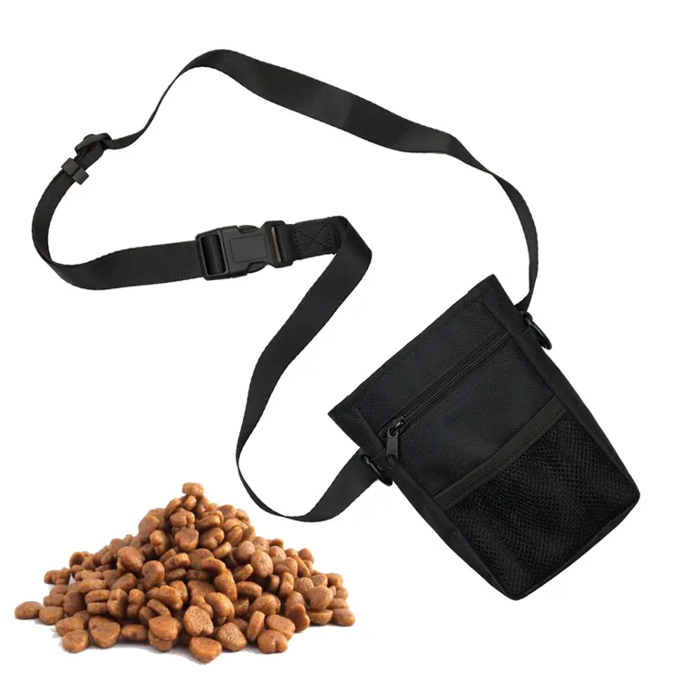 कुत्ता प्रशिक्षण खाद्य बैग पालतू इलाज के लिए पाउच प्रशिक्षण चारा बैग के साथ समायोज्य बेल्ट