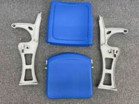 Chaise pliante de moulage par soufflage à dossier haut avec pieds de montage au sol en aluminium pour les sports de stade et l'utilisation de divertissement-CS-GZY-L