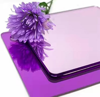 Bleu Rouge Vert Violet Jaune Acrylique Miroir Coloré PMMA Miroirs En Acrylique De Pluseurs Couleurs 1/17 "Miroir Feuille Lucite