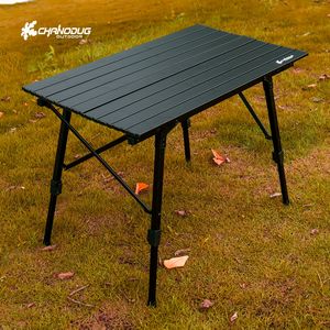 Table pliante de camping d'extérieur à hauteur réglable, idéale pour les pique-niques, pliable pour un rangement facile, table à thé - Product Image 1
