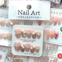 Uñas Postizas Acrílicas de Lujo Hechas a Mano para Mujer, Diseño Completo, con Brillo y Purpurina, Formas Cuadradas y Almendradas, Pre-diseñadas, 10 Piezas