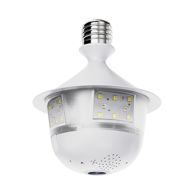 V380 Indoor Security Dome Camera Light Bulb with 3MP CMOS Sensor WiFi Pan-Tilt Night Vision Two-Way Audio IP66 Rating Camera