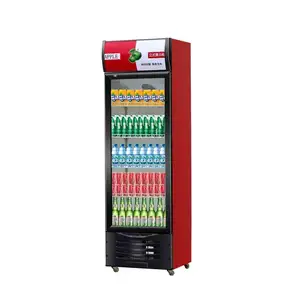 Refrigerador vertical para bebidas, refrigerador com porta de vidro única, mais vendido