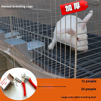 Équipement d'élevage avicole : 12 cages à lapins galvanisées soudées, maison d'élevage de lapins avec nichoir intégré et cages à lapins