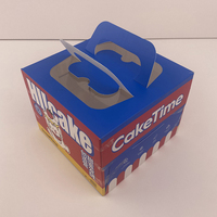 Venta Directa de Fábrica, Caja para Pastel Blanca Impresa de 17x17x17cm con Asa, Caja de Embalaje Portátil para Panadería
