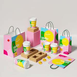 Bolsa de Compras Personalizable con Patrón Clásico, Duradera, para Café, Leche, Té y Compras, Papel Kraft de Alta Calidad para Uso Diario - Product Image 1