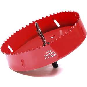 Сверло-коронка из углеродистой стали для тяжелых условий эксплуатации, 6 дюймов, для корнхола, шестигранный хвостовик, адаптер 1/2 дюйма, антикоррозийное, термообработанное, с необжимающимися краями - Product Image 1