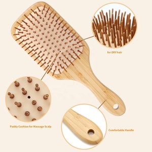 Large Size <strong>Bamboo</strong> Paddle <strong>Hairbrush</strong> With <strong>Bamboo</strong> Bristle for Stimulate Scalp and Blood Flow <strong>Bamboo</strong> Hair Brush - Product Image 6